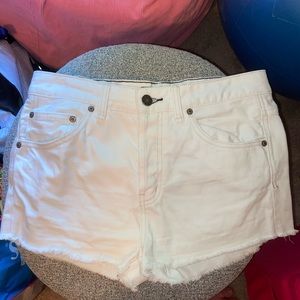 White denim free people shorts